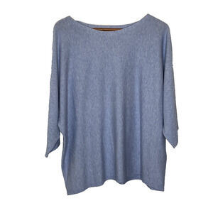 Women's 1X Mila Milano Periwinkle Blue Viscose Blend Pullover Knit Top NEW